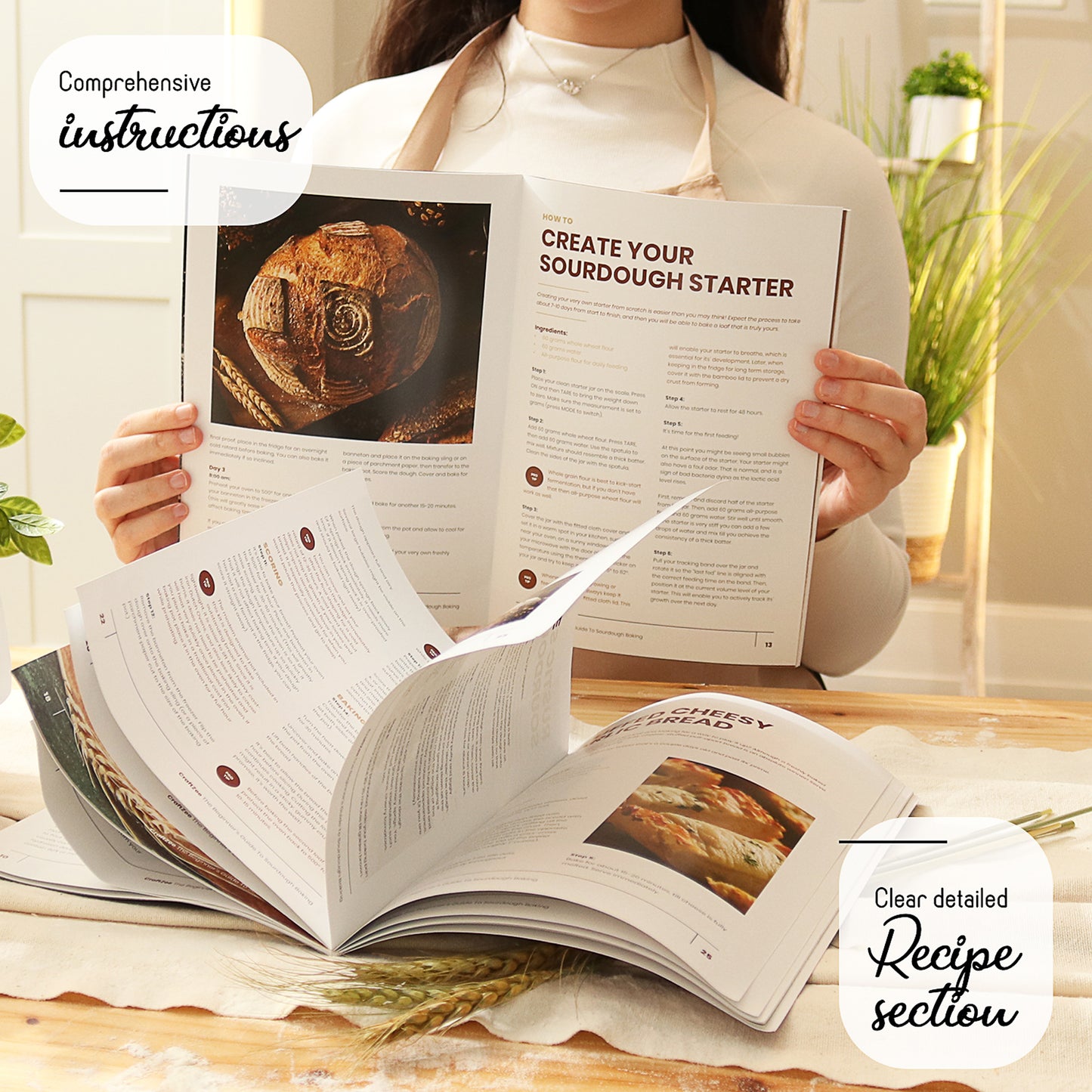 Complete Sourdough Starter Kit - Sourdough Bread Baking Supplies with Banneton Bread Proofing Basket, Sourdough Starter Jar, Pot, Dough Scraper, Scale, Recipe Book, Bread Making Tools & More