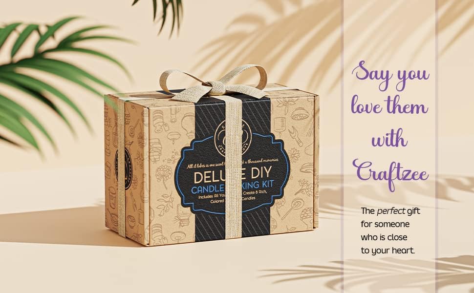 Deluxe Soy Candle Making Kit with Soy Wax, Scents, Frosted Glass Jars, Wicks, Dyes, Melting Pot, Gift Box & More