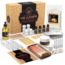 Load image into Gallery viewer, DIY Lip Balm Making Kit with Natural Beeswax, Shea Butter, Sweet Almond Oil, Essential Oils, Tubes, Jars, Instruction Manual &amp; More