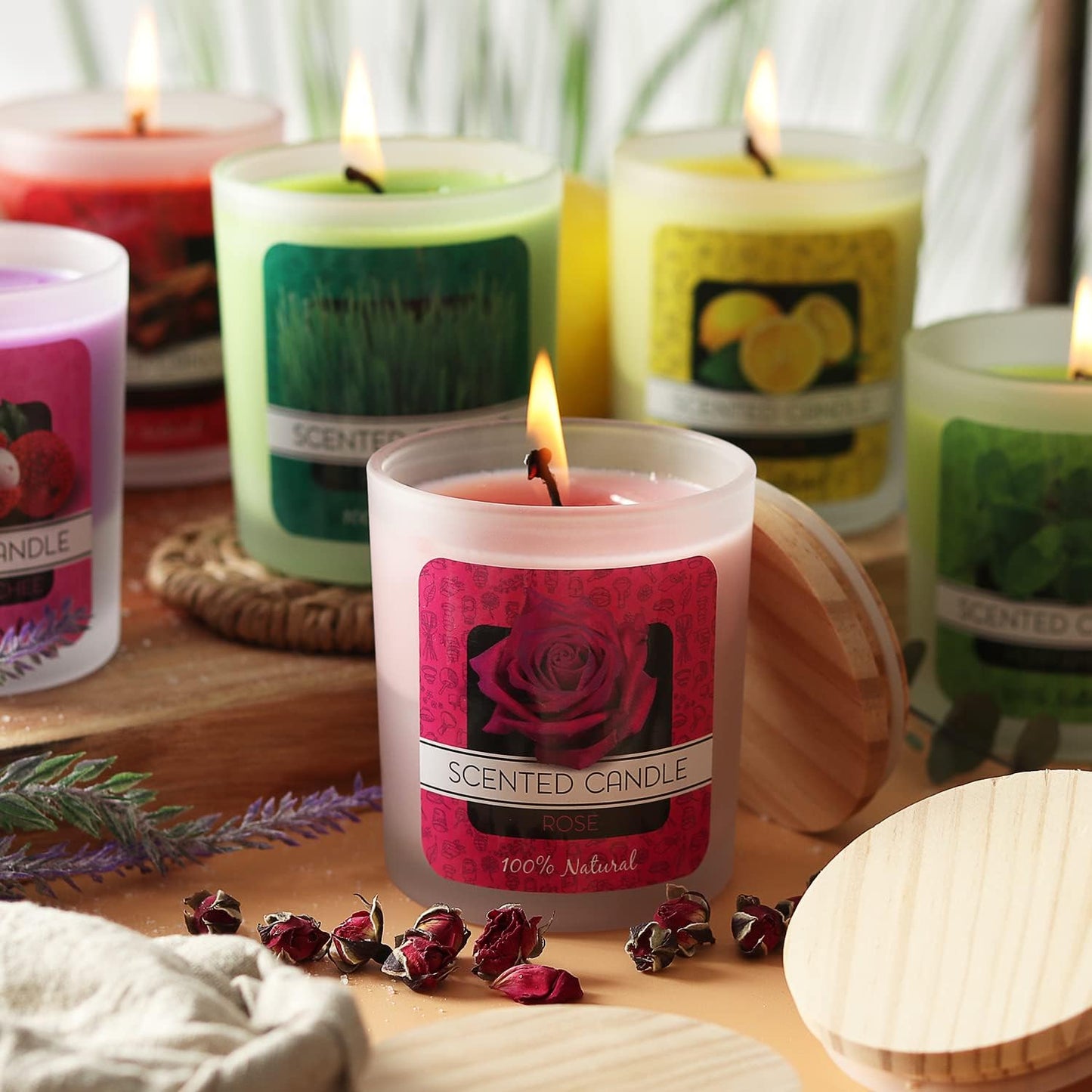 Deluxe Soy Candle Making Kit with Soy Wax, Scents, Frosted Glass Jars, Wicks, Dyes, Melting Pot, Gift Box & More