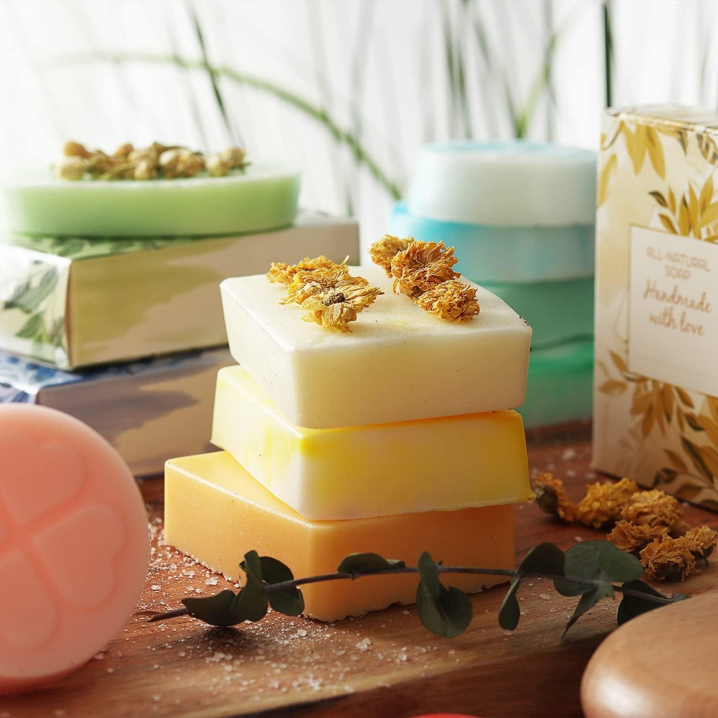 Shea Butter Soap Making Kit with Soap Base, Molds, Fragrance Oils, Liquid Dyes, Instruction Manual & More