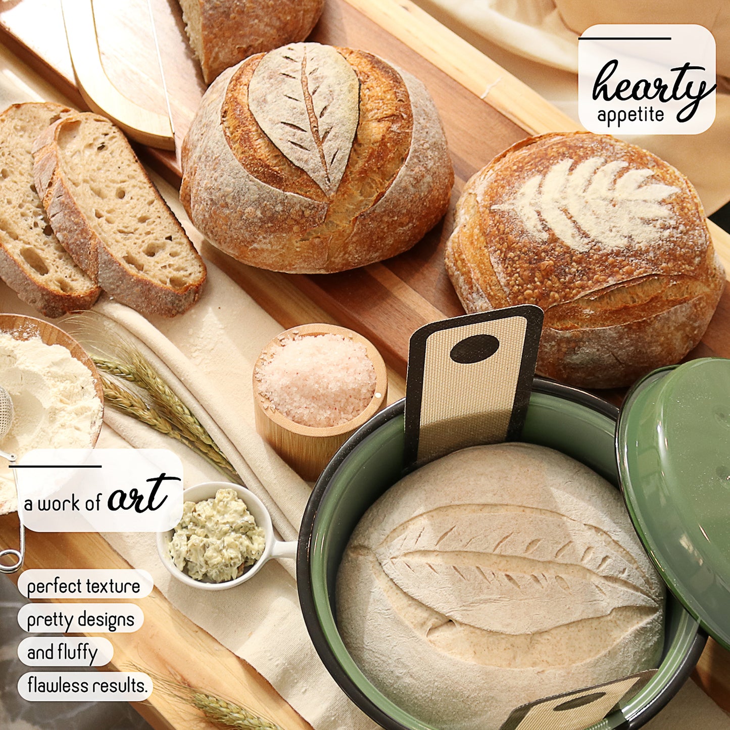 Complete Sourdough Starter Kit - Sourdough Bread Baking Supplies with Banneton Bread Proofing Basket, Sourdough Starter Jar, Pot, Dough Scraper, Scale, Recipe Book, Bread Making Tools & More