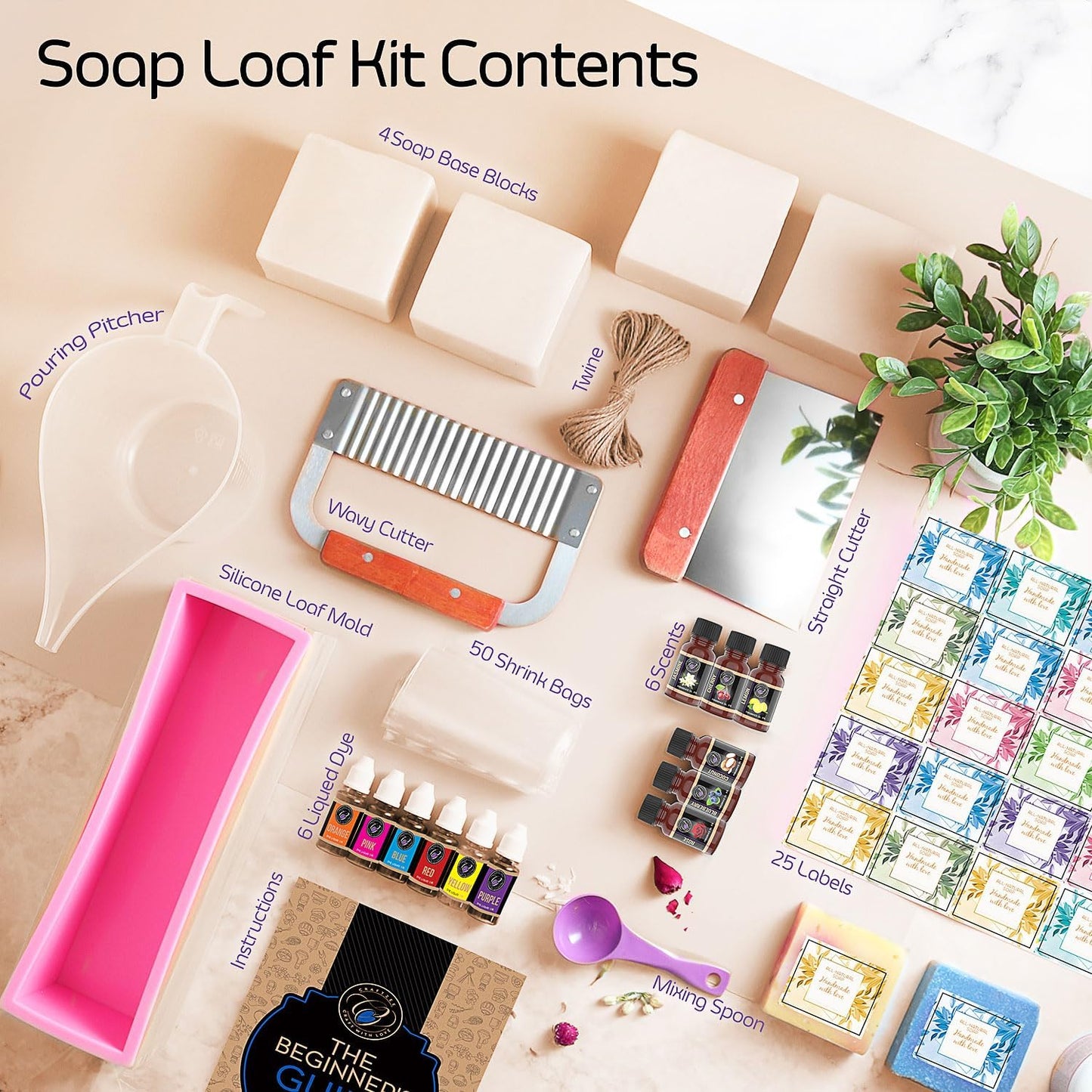 The Ultimate Soap Making Kit with Shea Butter Soap Base, Fragrance Oils, Silicone Loaf Mold, Soap Cutters & More
