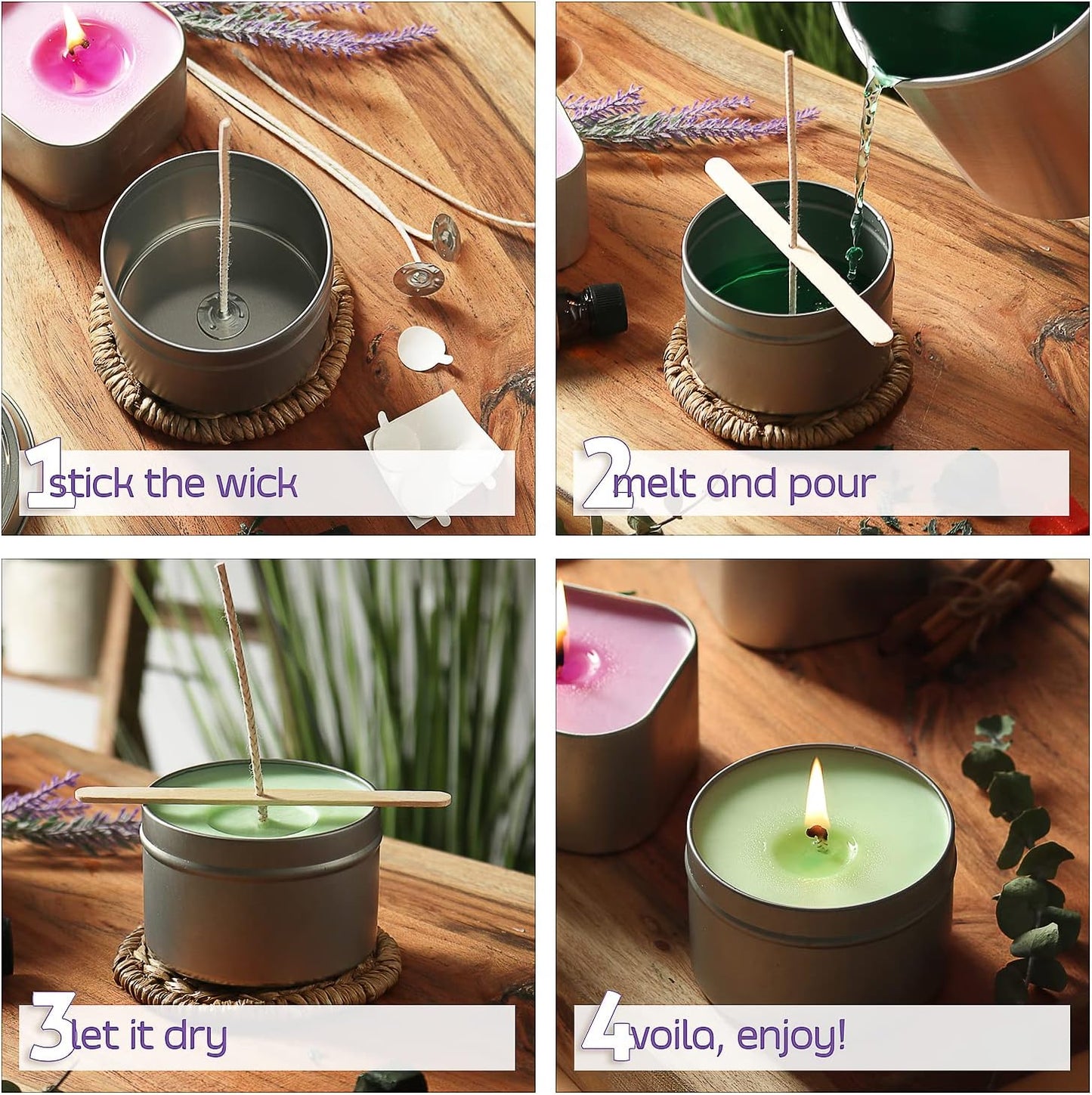 The Ultimate Candle Creators Kit with Soy Wax, Fragrance Oils, Wicks, Dyes, Tins, Melting Pot & More
