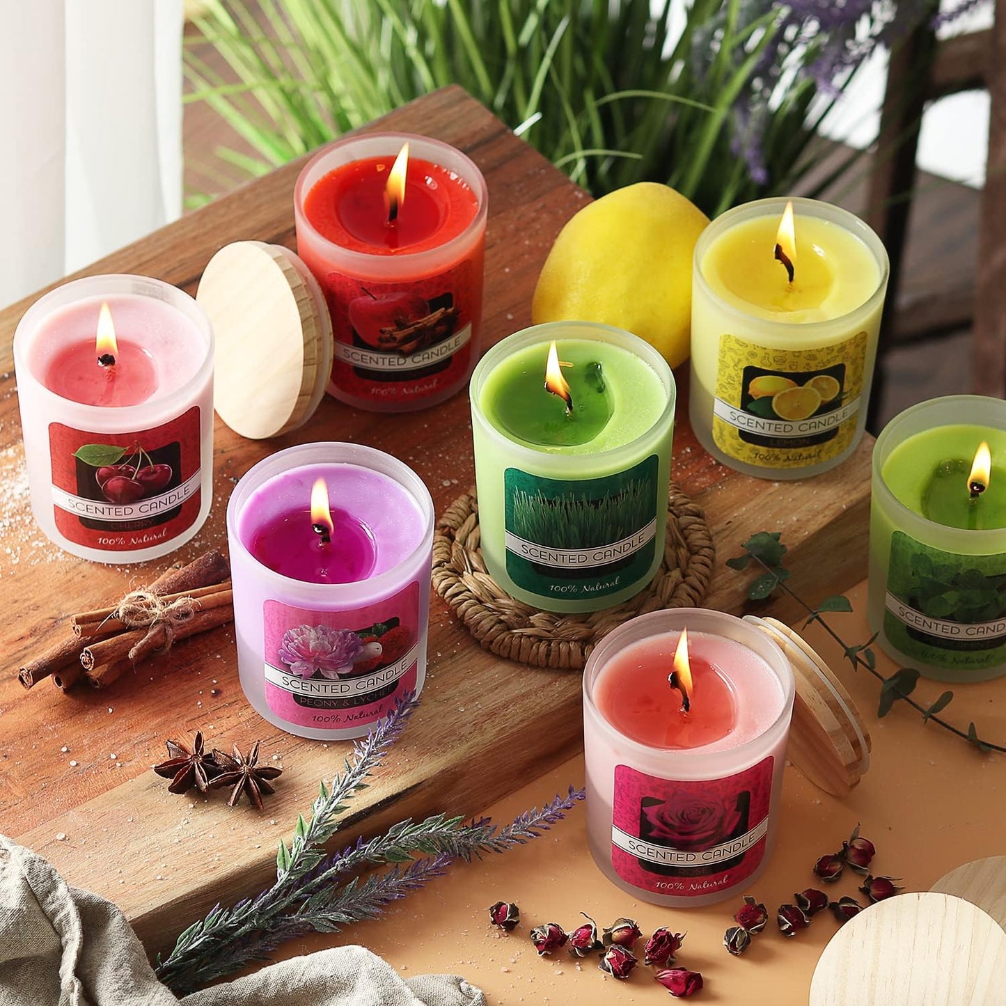 Deluxe Soy Candle Making Kit with Soy Wax, Scents, Frosted Glass Jars, Wicks, Dyes, Melting Pot, Gift Box & More