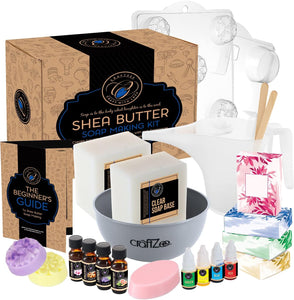 DIY Soap Making Kit - Shea Butter Soap Supplies With Molds, Fragrance Oils for Melt and Pour Soap Crafting