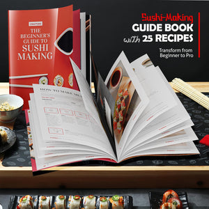 Super Deluxe Sushi Making Kit - 42Pcs DIY Sushi Maker Kit with Rice Cooker, Sushi Bazooka Roller, Nigiri & Musubi Mold, Knife, Bamboo Rolling Mat, Spreader, Chopsticks & More